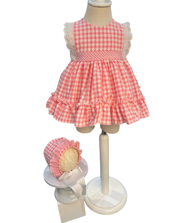 JESUSITO CON CUBRE PAÑAL VICHY ROSA