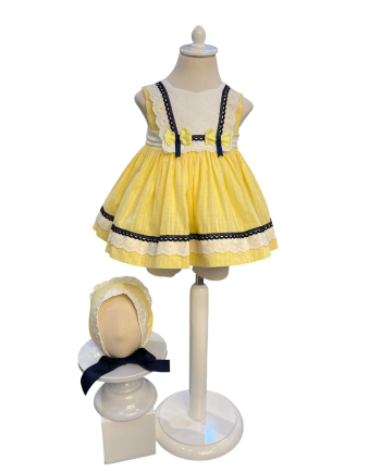 JESUSITO CON CUBRE PAÑAL  BATISTA BORDADA AMARILLO