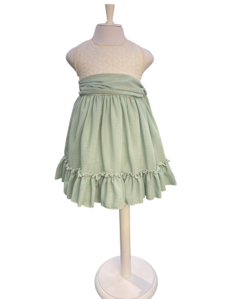 VESTIDO TALLE ALTO PECHO ENCAJE PERFORADO