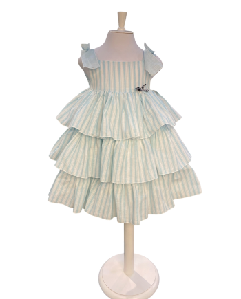 VESTIDO TALLE ALTO VOLADO ESTAM LINEAS AQUA