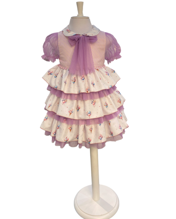 VESTIDO EN CAPAS TUL ESTAMP HELADOS