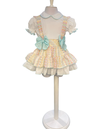 CONJUNTO PETO CON FALDA Y BLUSA ESTAMP MULTICOLOR