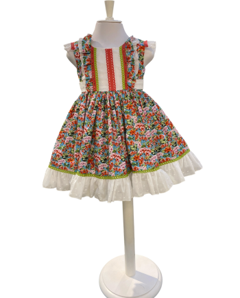 VESTIDO TALLE ALTO ESTAM FLORES CORAL