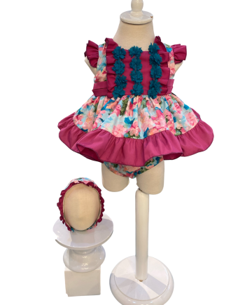 JESUSITO CAPOTA Y BRAGUITA ESTAMP FLORES ACUARELA