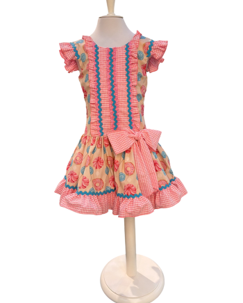 VESTIDO TALLE BAJO ESTAMP PIRULETAS