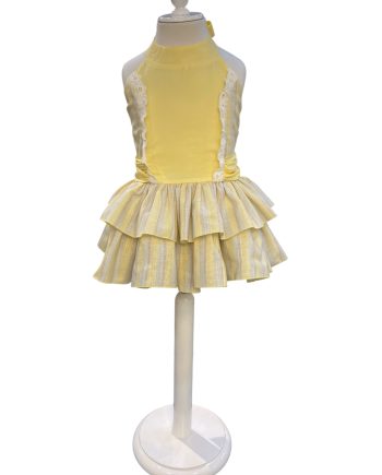 VESTIDO TALLE BAJO ESTAMP LINEAS COMB LINO
