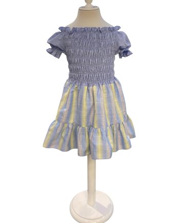VESTIDO CON MANGAS ARRUCHADO CON FRANJAS