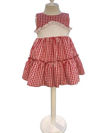 VESTIDO TALLE ALTO EN CAPAS ESTAMP VICHY